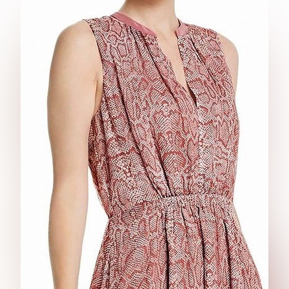 Joie Pink 100% Silk Snakeskin Print Sleeveless Dress